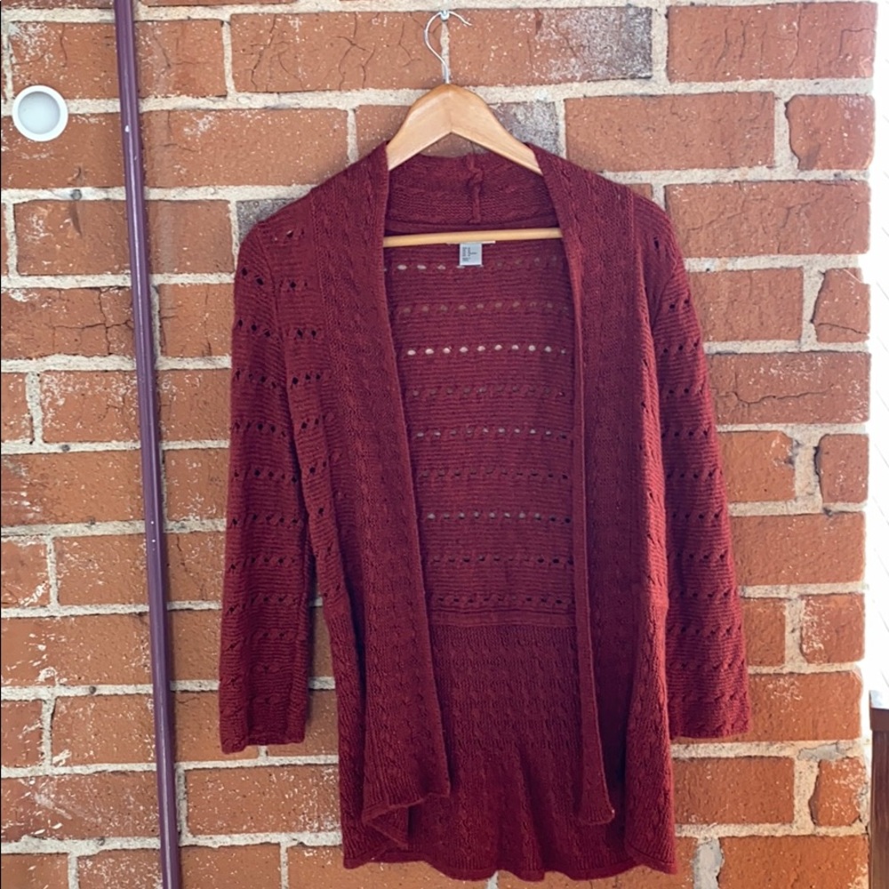 H&M Cardigan Rust Red Size M